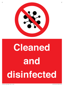 Cleaned and disinfected